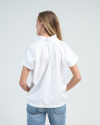 elastic gaban shirt cotton broadcloth - white pepper