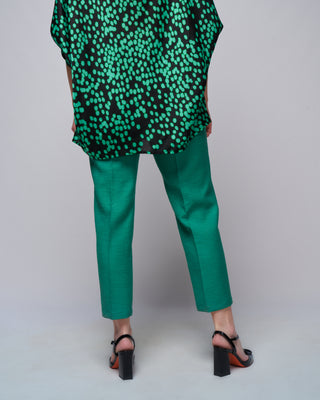 elastic waistband trousers - emerald