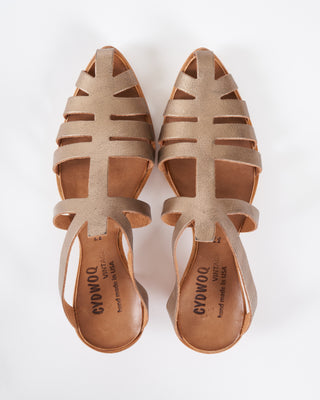electric - silk metallic/natural sole/wood heel