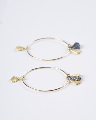 svelare earrings - 18k yellow gold, blackened sterling silver