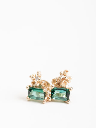 emerald cut tourmaline earrings