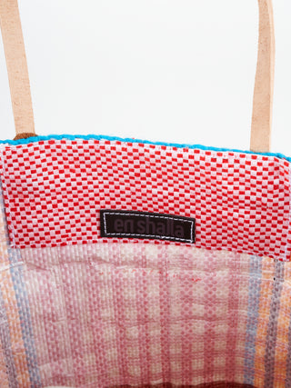 recycled bag - red checker