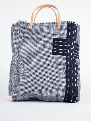 recycled bag - blue/white