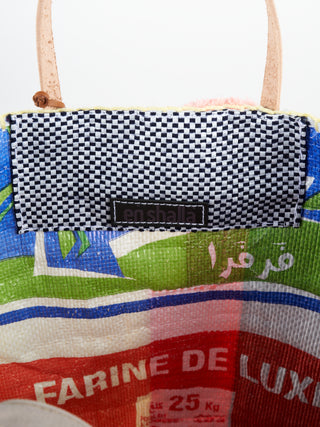 recycled bag - blue/white