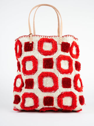 recycled bag - gold/red