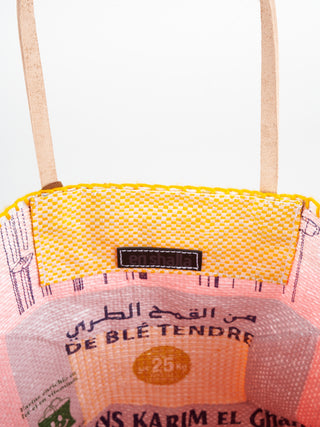 recycled bag - orange/pink