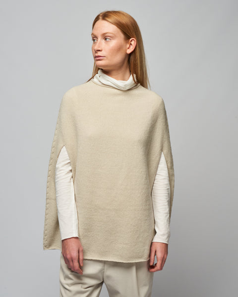 Evam Eva Renew-Wool Poncho Ivory