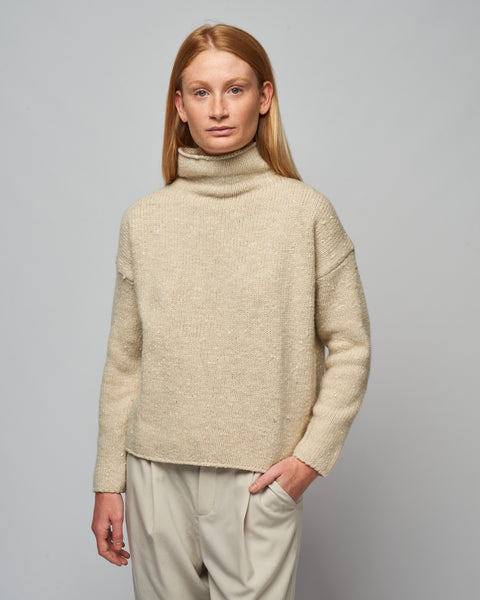 Evam Eva Silk Wool Turtleneck Ecru