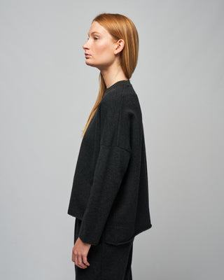 wool pile pullover - charcoal