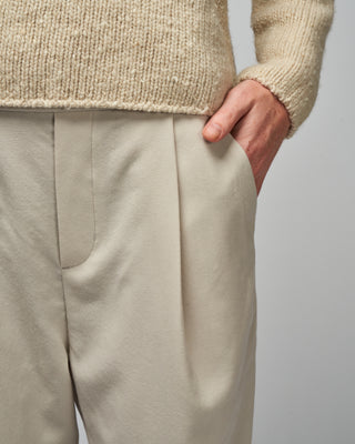 wool tapered pants - ecru