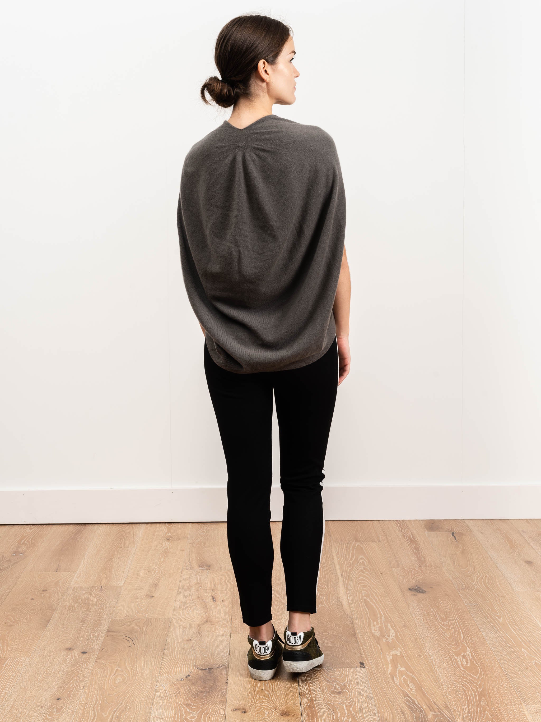 Evam Eva Cashmere Cocoon Poncho Otter Gray