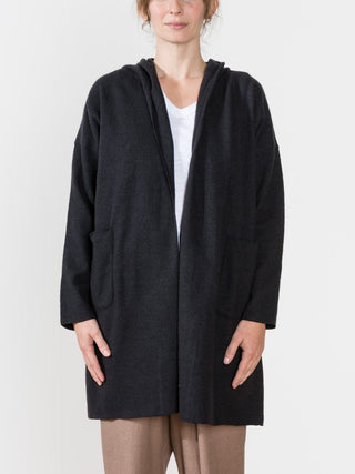 press wool hood coat