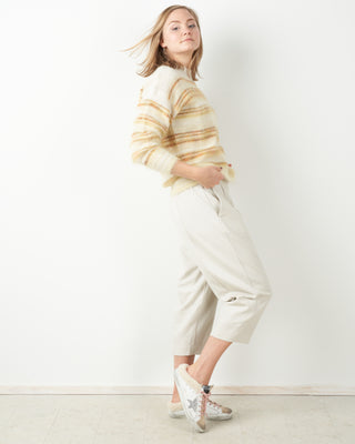 wool easy crop pant - antique white