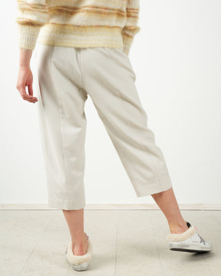 wool easy crop pant - antique white