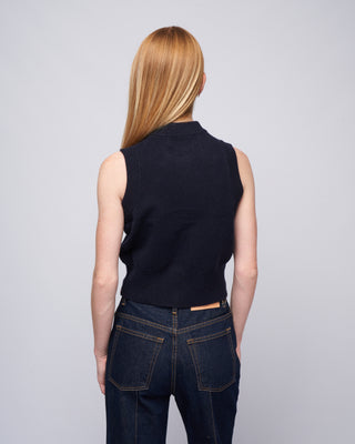 corset fitted vest - navy