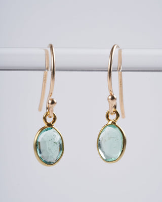 faceted emerald drop earrings
