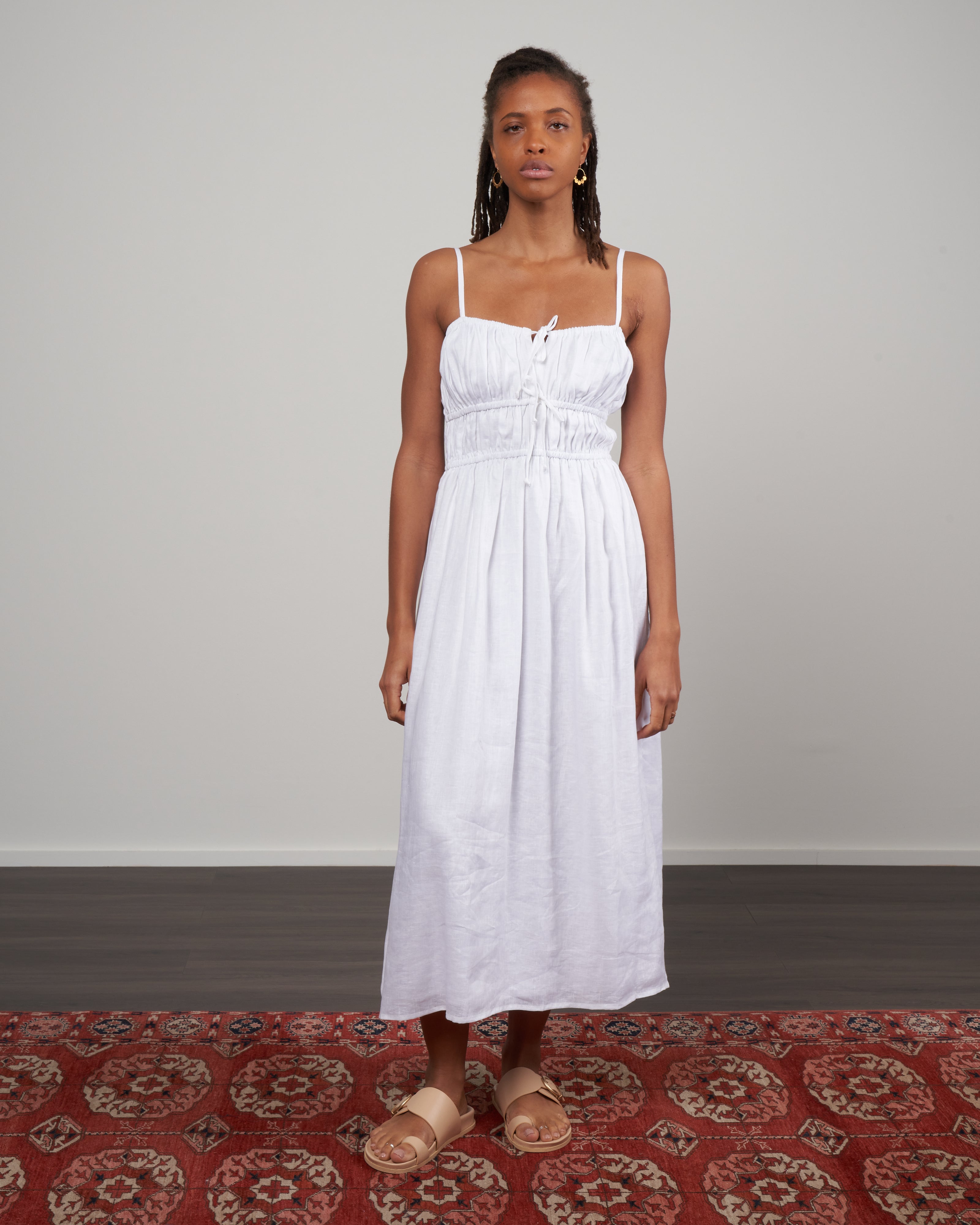 francesca midi dress - plain white