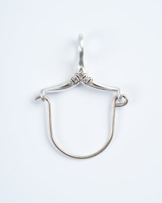fatinah light grey diamond charm holder - silver