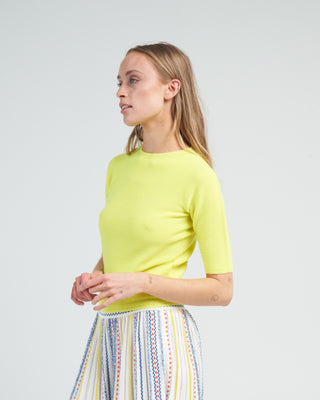 fine top with elbow length sleeves - limoncello