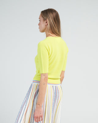 fine top with elbow length sleeves - limoncello