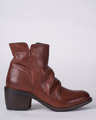 leather upper boot - side zip - low heel - cusna copper
