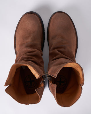 suede upper boot - side zip - lug rubber sole - palio light snuff