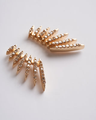 flying wings diamond earrings - gold/diamond