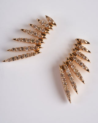 flying wings diamond earrings - gold/diamond