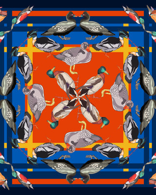 maggiore ducks scarf - blue/orange multi