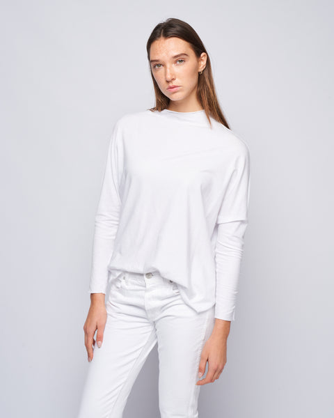 Frank And Eileen Tee Lab Long Sleeve Funnel Neck Tee Wht White