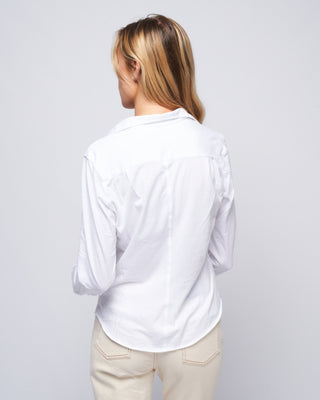 barry knit button up - white