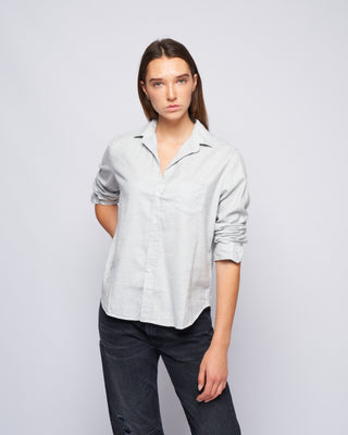 eileen woven button up - heather grey