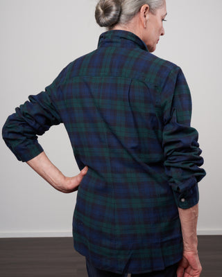 barry woven button up - green, navy, black plaid