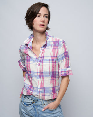 barry woven button up - pink, blue, white plaid