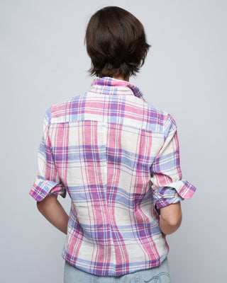 barry woven button up - pink, blue, white plaid
