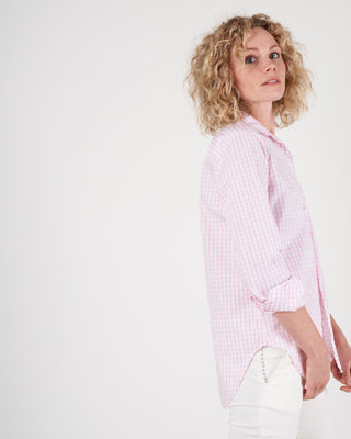 frank woven button up - pink grid