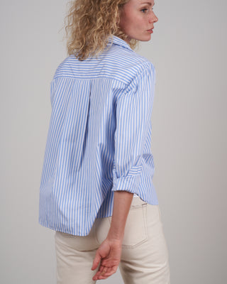 silvio woven button up - blue and white stripe