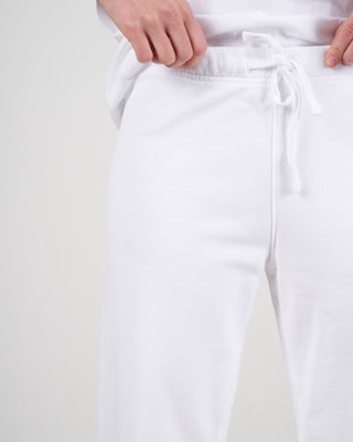 cropped wide leg sweatpant - white