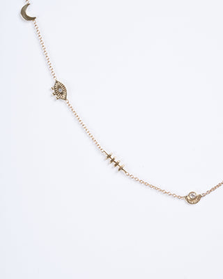 gale moon eye charm necklace - gold