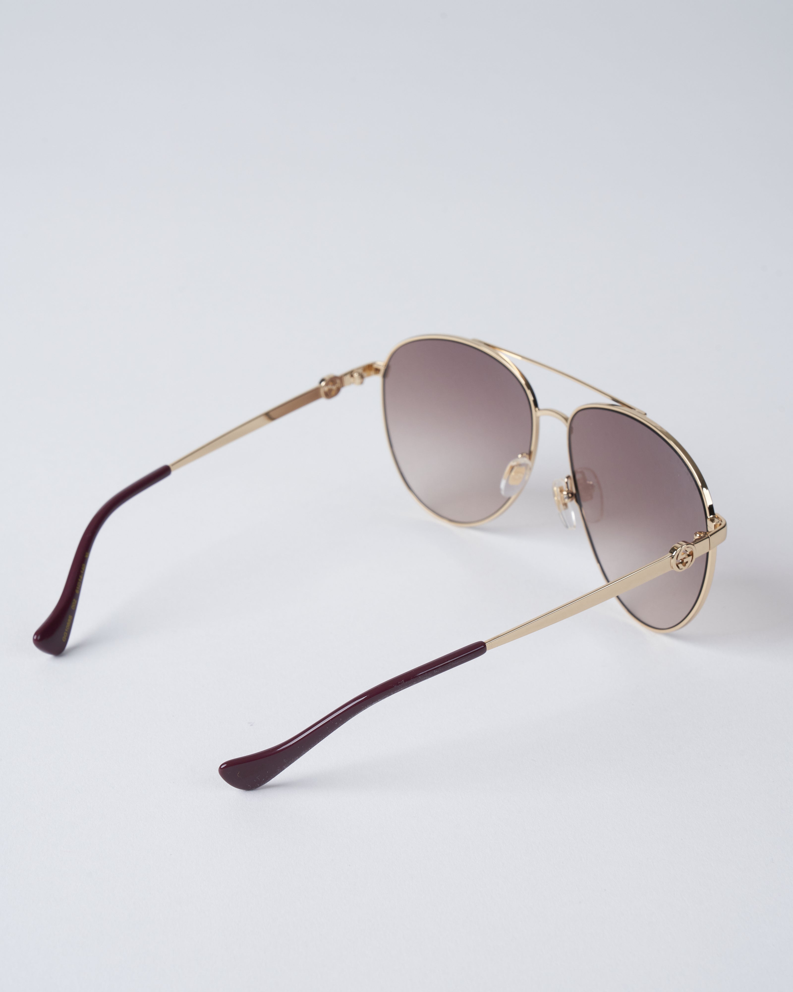 Gucci GG1088S 002 Aviator Sunglasses - Gold Gucci Gg1088S-002 Metal Sunglasses Gold/ Brown main image 4