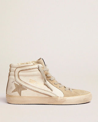slide suede star and toe - white/ice