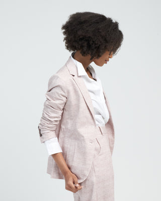 giacca weft linen long jacket - orzo