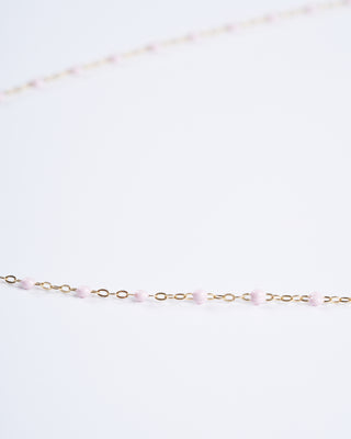 classic gigi yellow gold necklace - baby pink