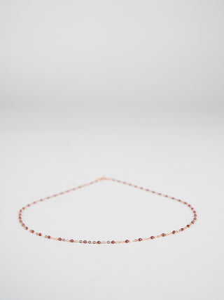 copper bead necklace - rose gold