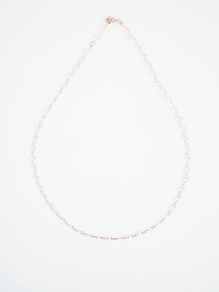 lilac bead necklace - rose gold