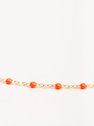 orange bead necklace - yellow gold