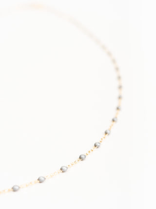 silver bead necklace - yellow gold