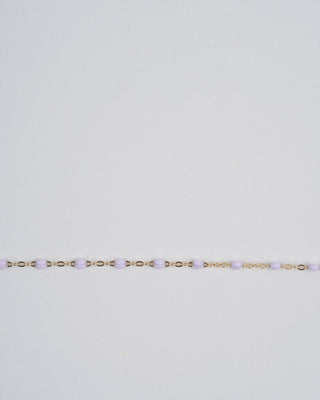 lilac bead necklace - yellow gold
