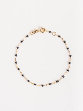 black bead bracelet - yellow gold