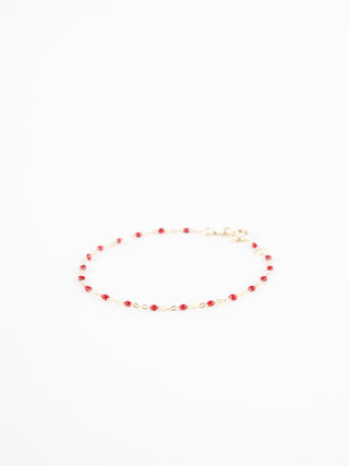 cherry bead bracelet - yellow gold